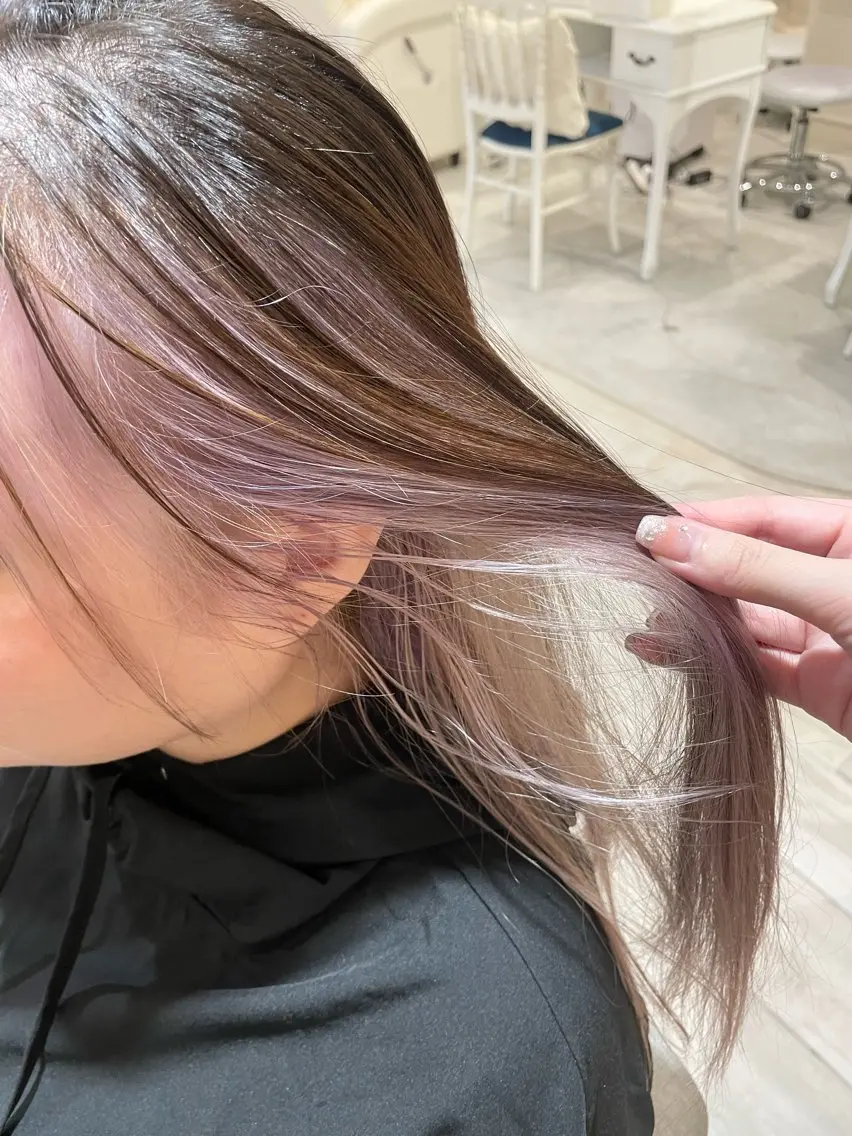 セミロング カラー パーマモデル 募集中🎀渡邉のヘアスタイル