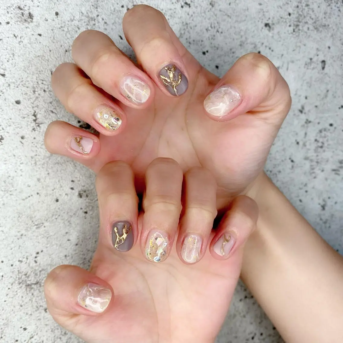 ショート カラー パーマ ヘアアレンジ メンズ キッズ ネイル マツエク・マツパ アートネイル ミラーネイル ニュアンスネイル ニュアンスパーマ ハンドネイル Salon Ｋのネイルデザイン