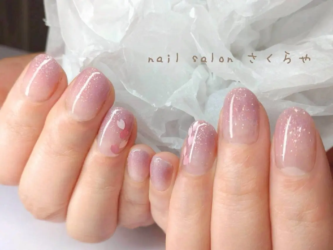 ミディアム 入学式 卒業式のヘアスタイル さくらや❤ パラジェル使用のネイルデザイン