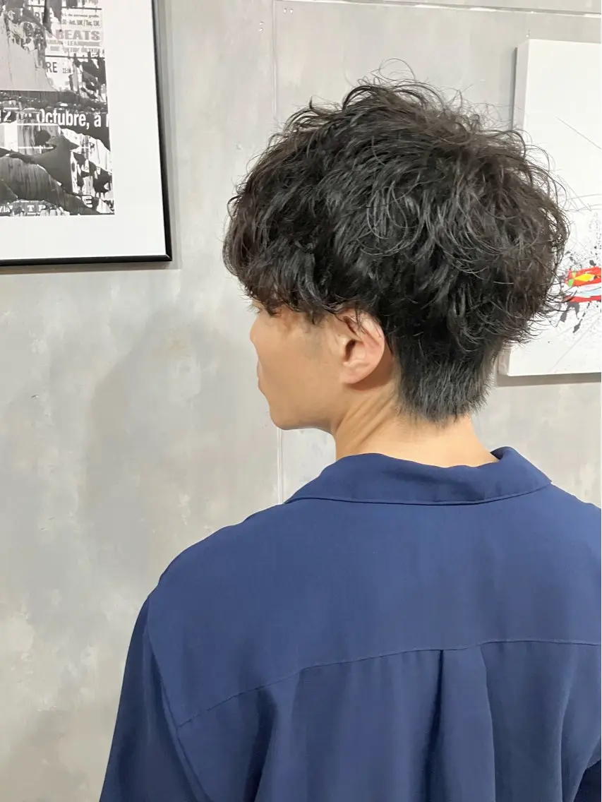 ショート パーマ メンズ メンズパーマ カット パーマ 🟦西荻窪メンズ特化 美容師🟦Yu-Jiのヘアスタイル