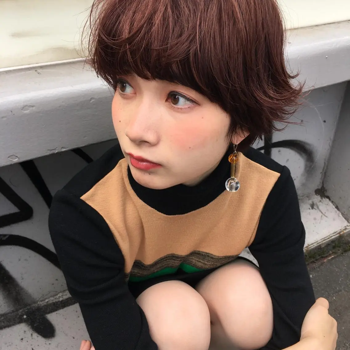 ショート カラー レッドカラー SUZUKI KEISUKEのヘアスタイル