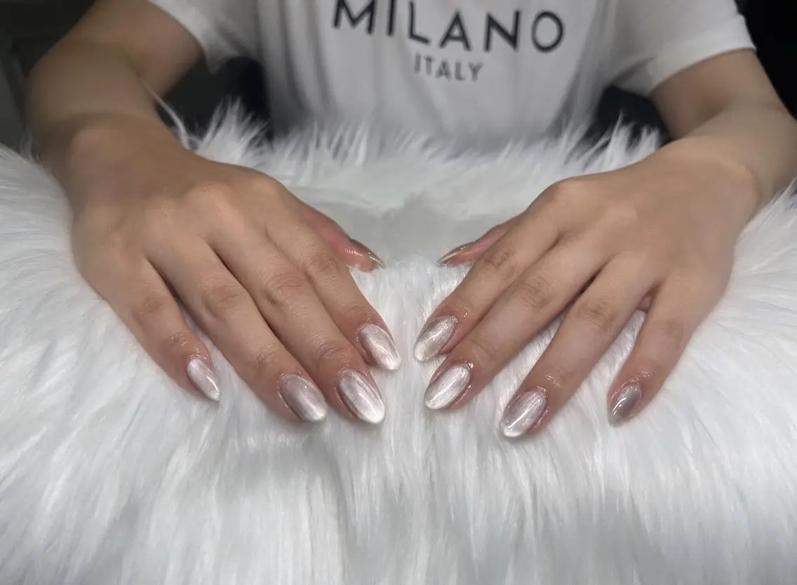 ネイル マグネットネイル マグネットワンカラー ワンカラーネイル ピンク ハンドネイル Nail Salon Lindaのネイルデザイン
