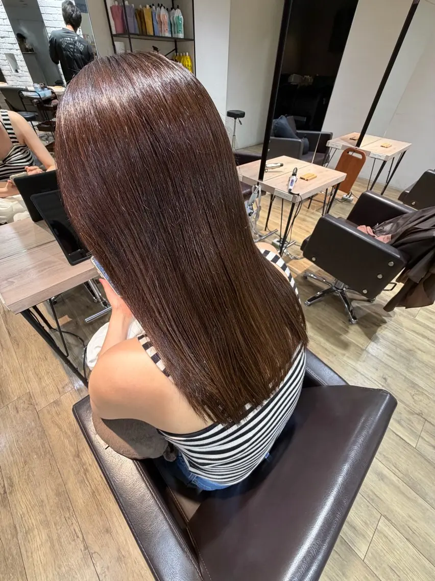 セミロング ヘアカラー トリートメント N+/八尾店 Hanaのヘアスタイル