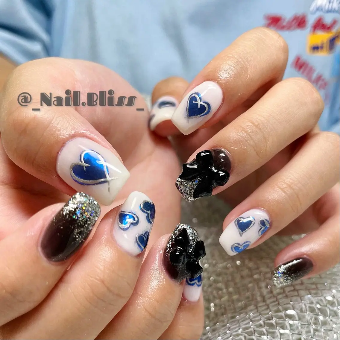 ネイル ハート 持ち込み ハンドネイル NAIL BLISSのネイルデザイン