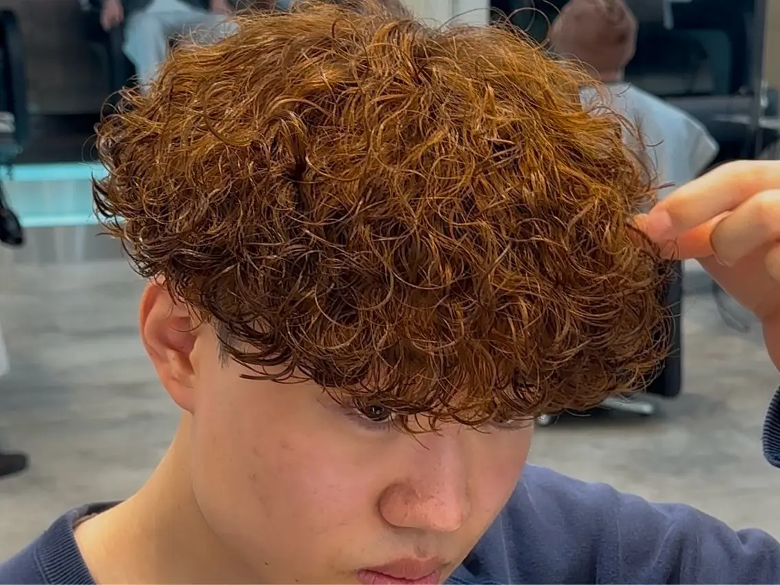 パーマ ヘアアレンジ メンズ メンズパーマ プードルパーマ プードルパーマ カット ヘアカラー パーマ fifth park 六反穂 龍介のヘアスタイル