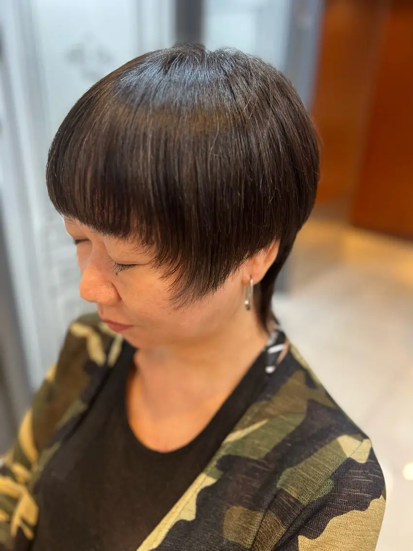 ショート 顔周りカット レイヤーカット ショートヘア 小顔カット 大川 愛未のヘアスタイル