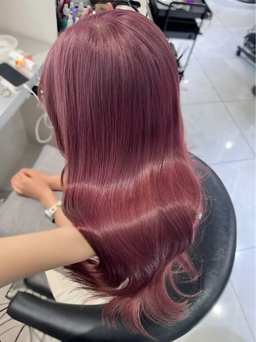 ロング カラー ベージュカラー オレンジ ピンクカラー ピンクベージュ ヘアカラー トリートメント 韓国レイヤー×モテ髪 /MITSUKI🤍のヘアスタイル