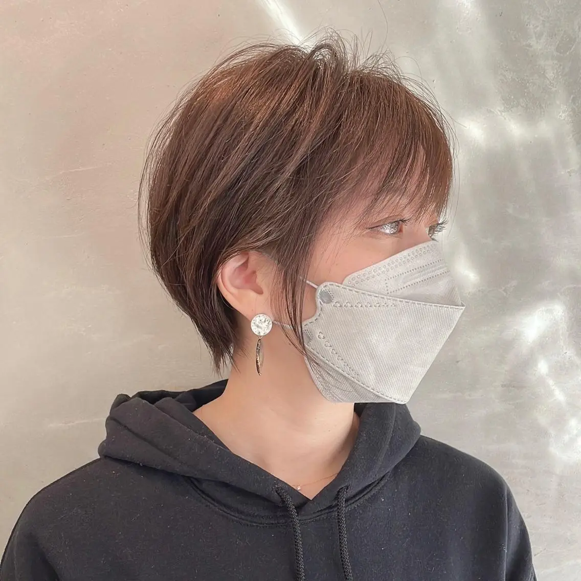 ショート カット ヘアカラー トリートメント 🌹ハッシュカット、 レイヤー韓国ヘア🌹のヘアスタイル