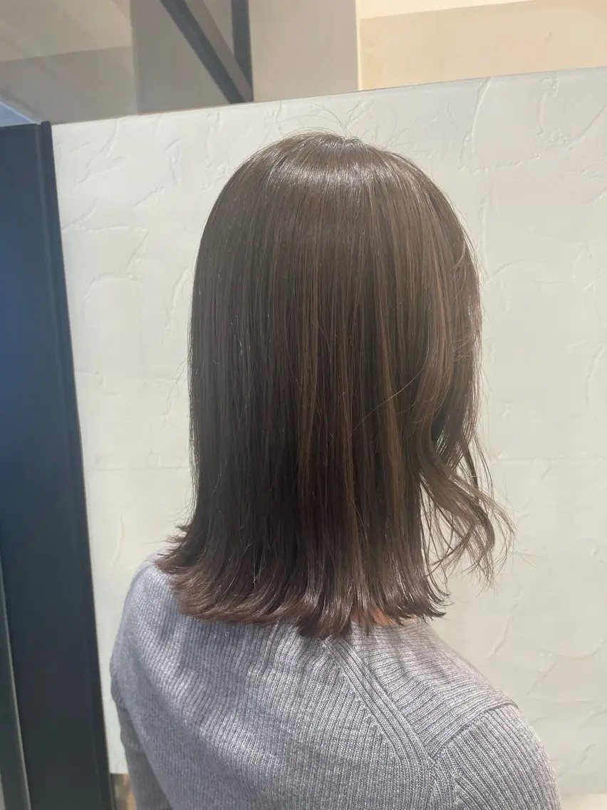 セミロング ヘアカラー トリートメント Moka モデル募集のヘアスタイル