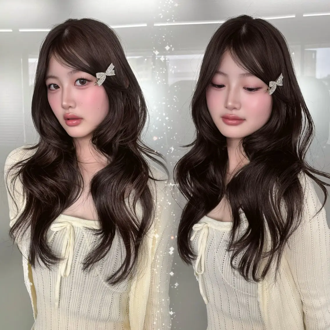 ロング 韓国風ヘア レイヤーカット ロング 似合わせカット カット ヘアカラー トリートメント 西尾 彩那のヘアスタイル