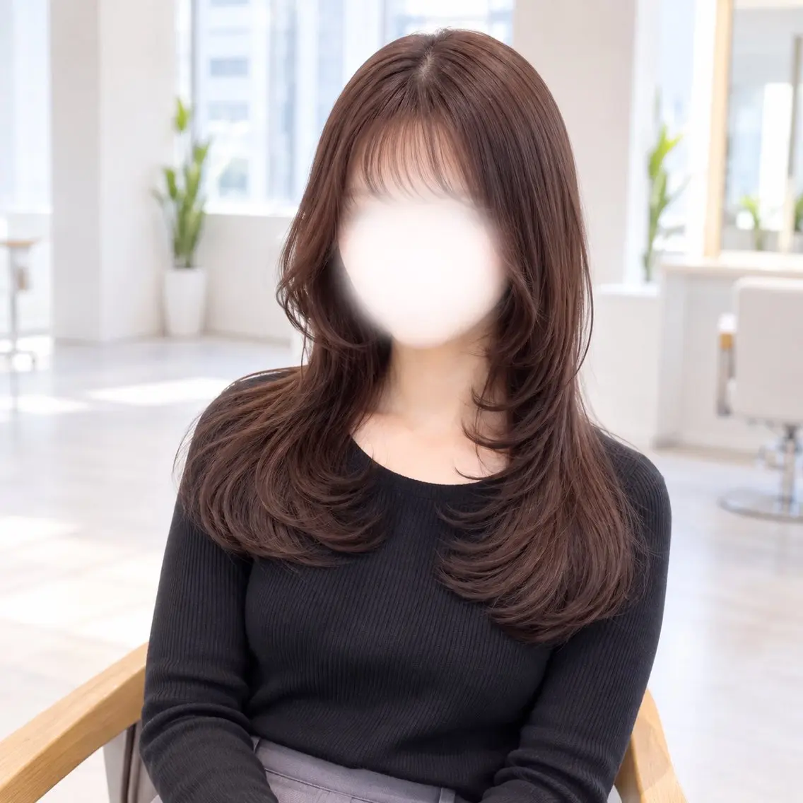 セミロング カット Emuest心斎橋 SAKIのヘアスタイル