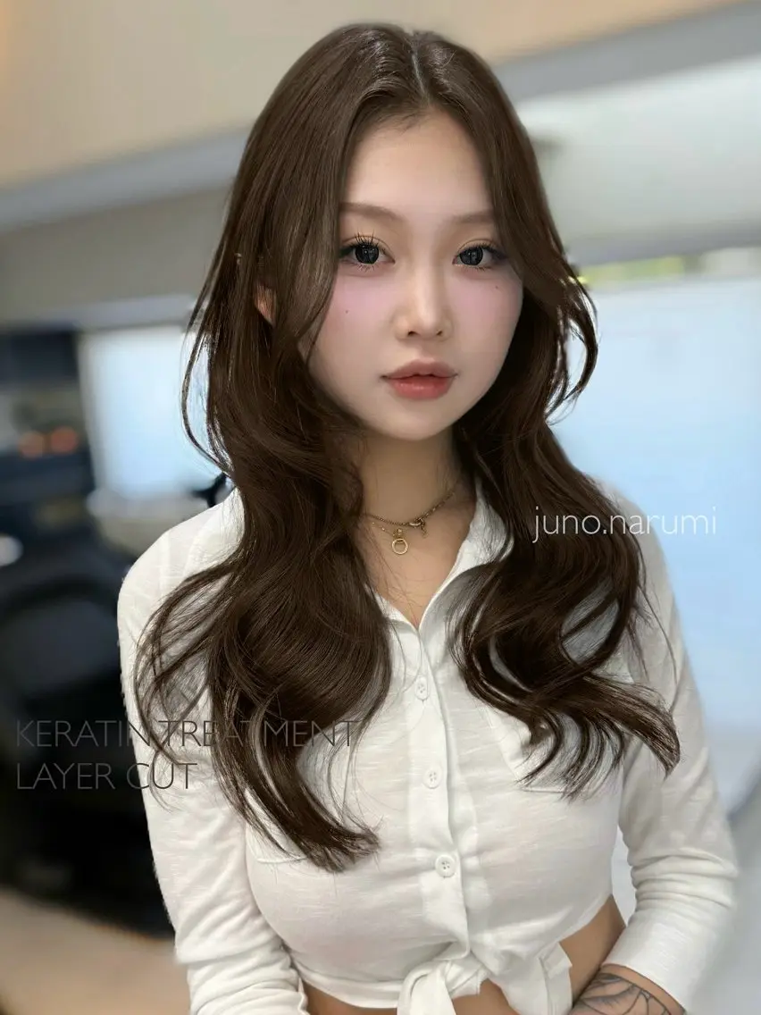 【🇰🇷韓国レイヤーカット🇰🇷】➕艶ケアカラー➕外部補修超音波クイックトリートメントの写真