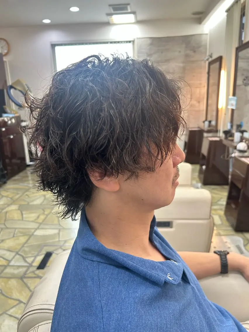パーマ カット パーマ トリートメント 生駒FEEL HIL LS廣中将也のヘアスタイル