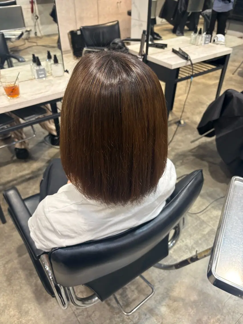 ミディアム 縮毛矯正 ♡ わたなべ にな ♡のヘアスタイル