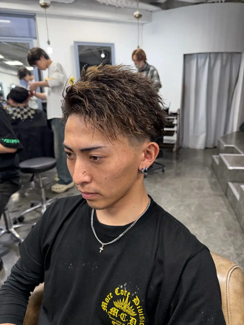 ショート パーマ メンズ カット パーマ 梅田/メンズパーマ /短髪/田中崇奨のヘアスタイル