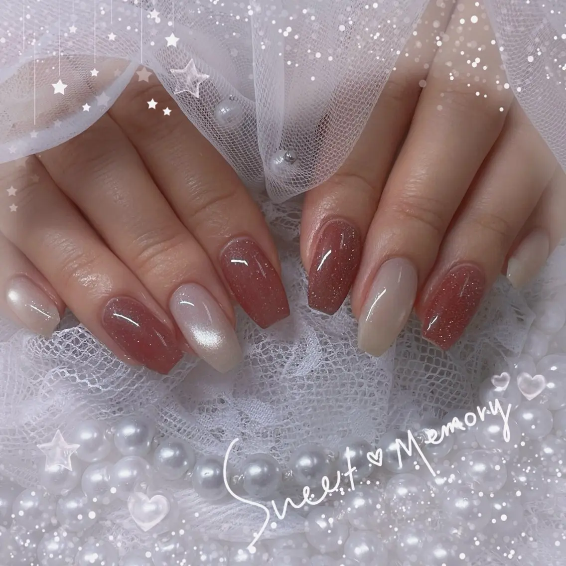 ネイル チークネイル フレンチネイル ガーリー ガラスフレンチ グラデーション ハンドネイル ハンドケア Chill Nailsalonのネイルデザイン