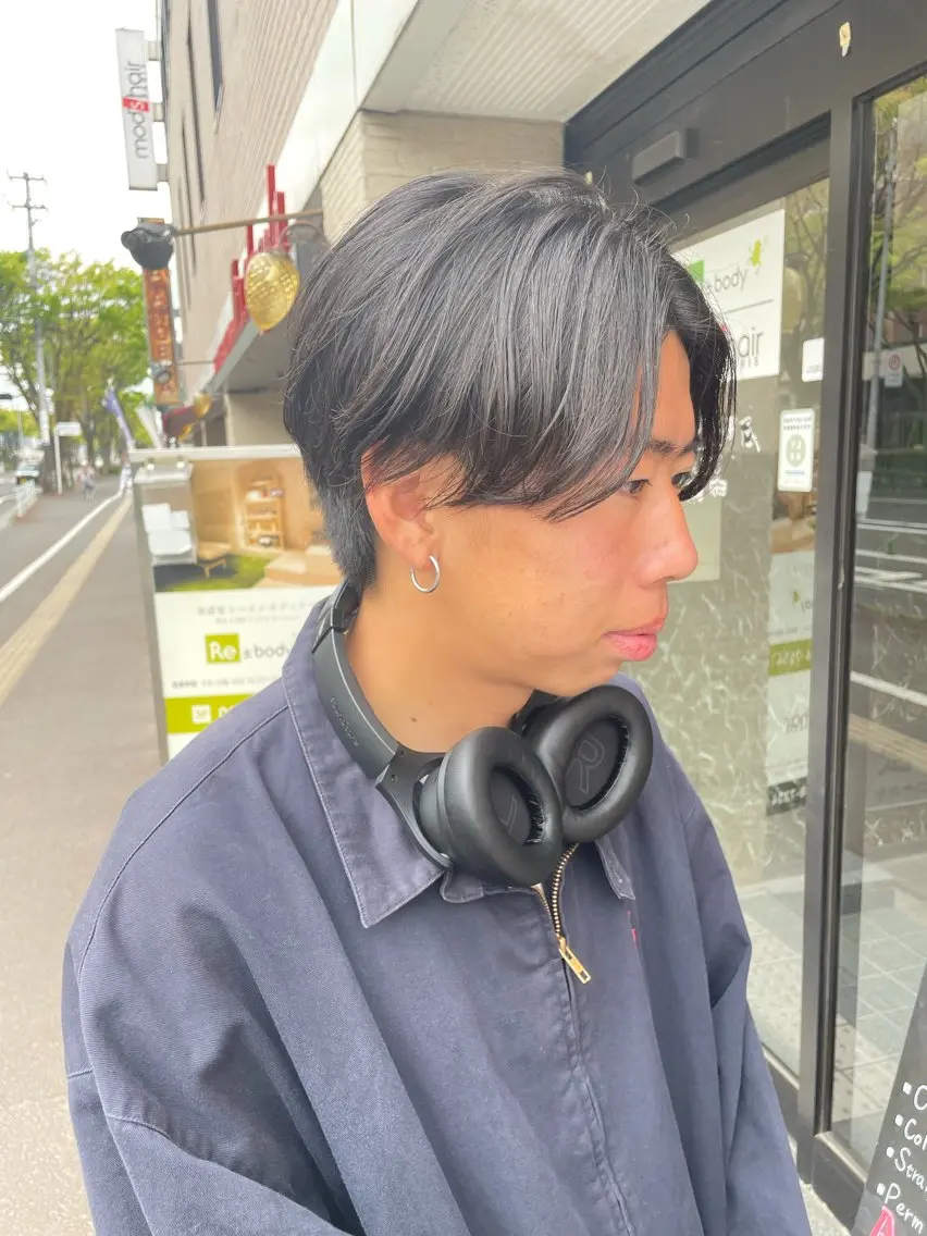 【曲がる縮毛矯正】パーマ戻しも可✨メンズカット＋縮毛矯正＋ヘッドスパ【地毛風ストレート】の写真