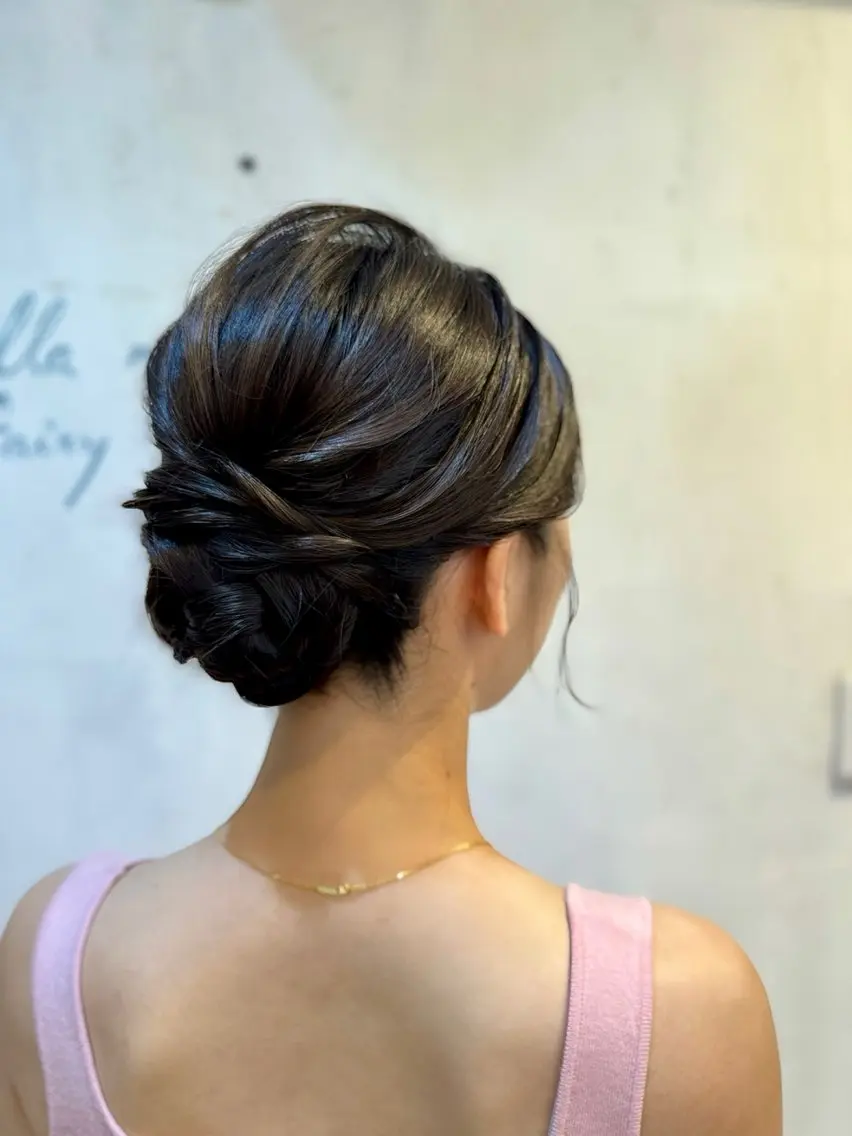 ミディアム ヘアアレンジ 結婚式・ブライダル ヘアセット 伊藤 栄子のヘアスタイル