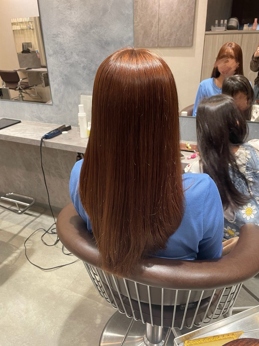 ロング カラー ヘアカラー 田中 里桜奈のヘアスタイル