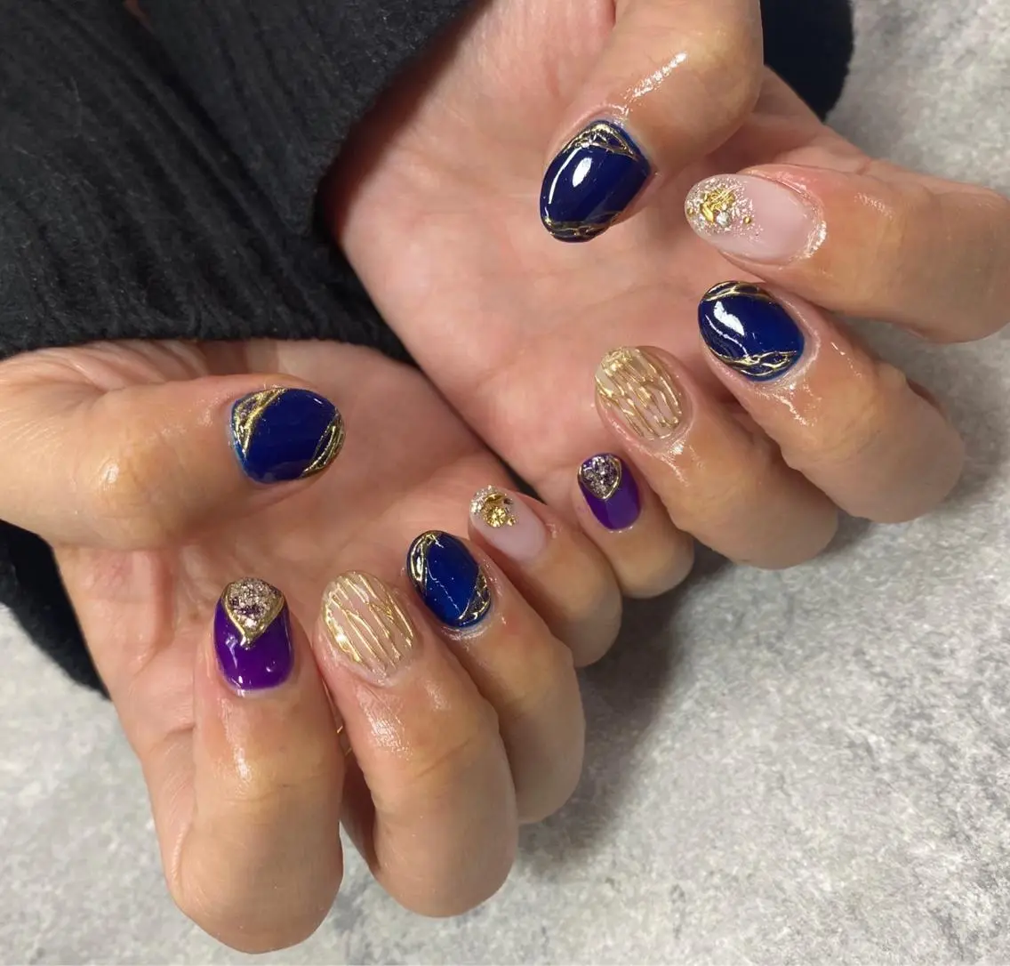 ネイル ブルー ニュアンスネイル ハンドネイル ハンドケア FASTNAIL PLUS 新宿店のネイルデザイン