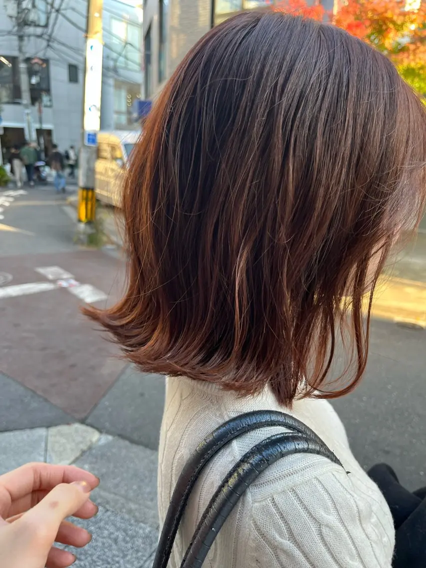 ミディアム カラー 赤み消しカラー/ ナチュラル/トモキのヘアスタイル