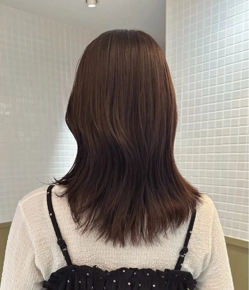 セミロング カラー ブラウンカラー チョコレートブラウン ヘアカラー Sasa🎀 カラーモデル募集♪のヘアスタイル