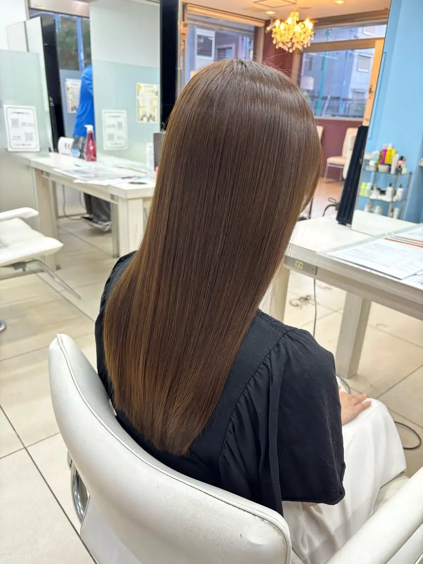 ロング カラー カット トリートメント 🫧ダメージレス🫧 カラー&縮毛矯正のヘアスタイル