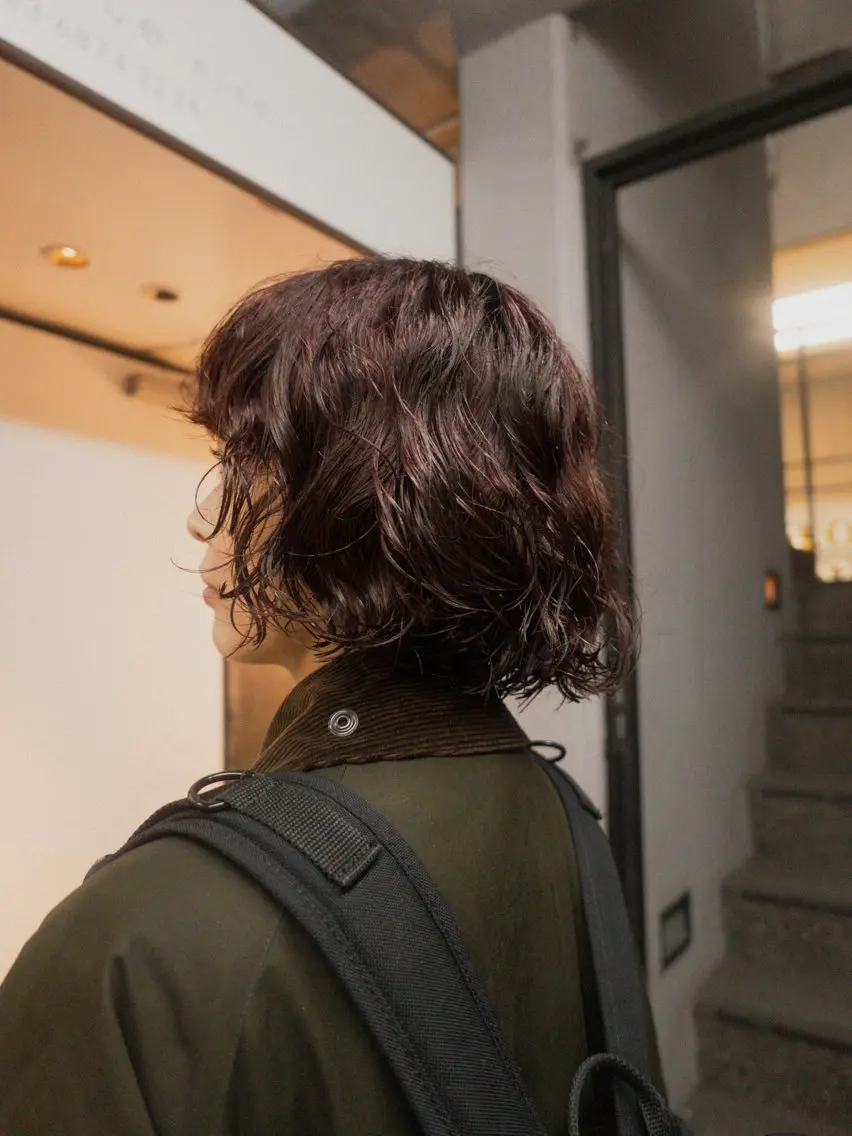 ショート カラー パーマ ボブ トリートメント ニュアンスパーマ カット ヘアカラー パーマ トリートメント 🌿ボブ パーマ高橋啓太🌿のヘアスタイル