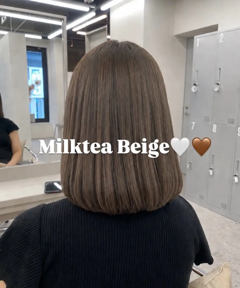 カラー ベージュカラー ブリーチ 透明感カラー ミルクティーベージュ ブリーチなしカラー COCO reiのヘアスタイル
