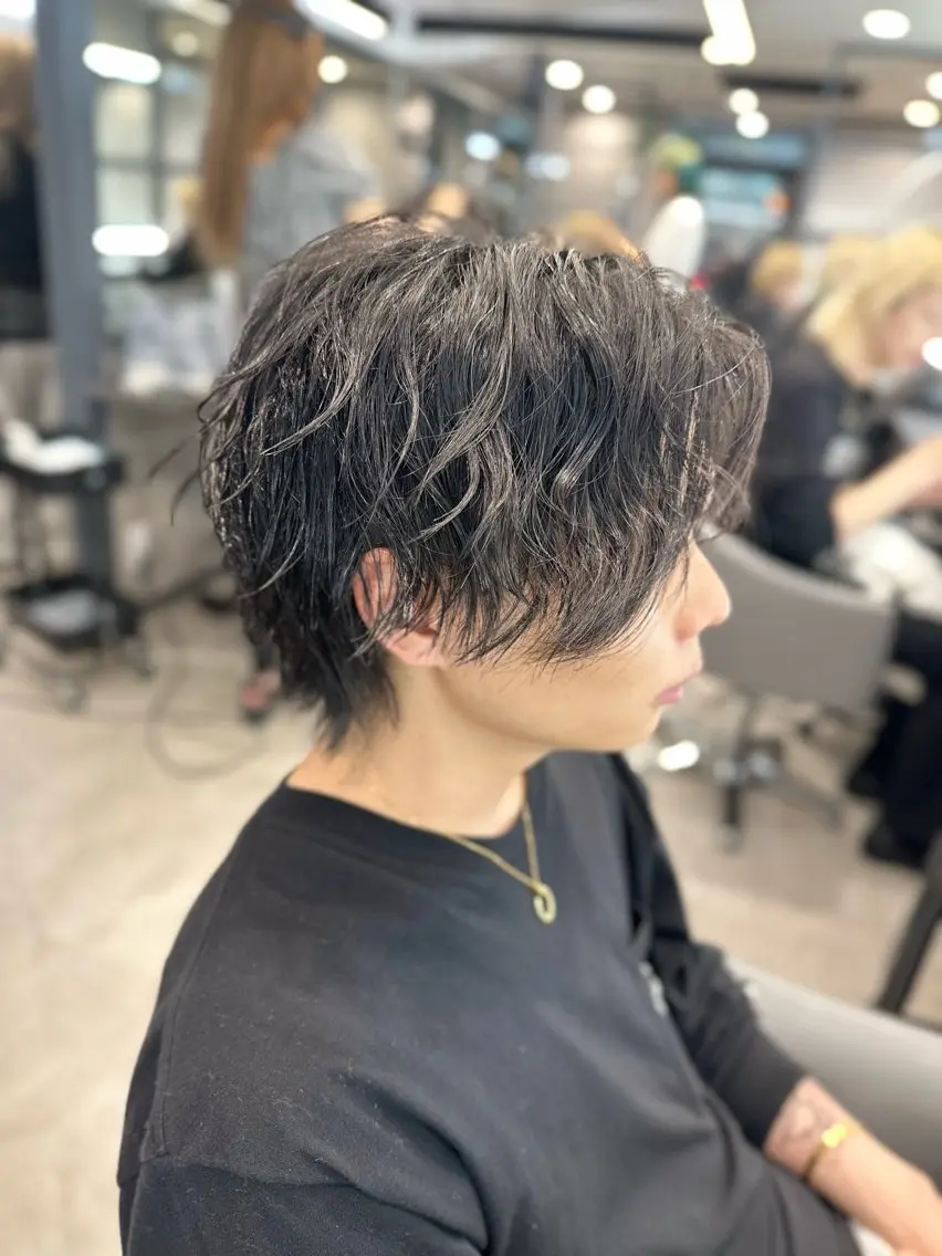 ミディアム パーマ メンズ 平野 美代のヘアスタイル