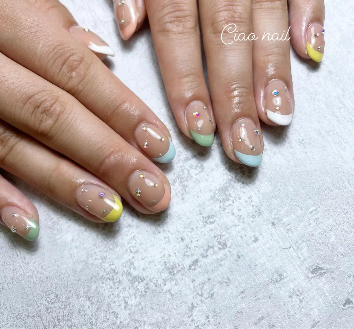 ネイル フレンチネイル パステルネイル #Amin nail salonのネイルデザイン