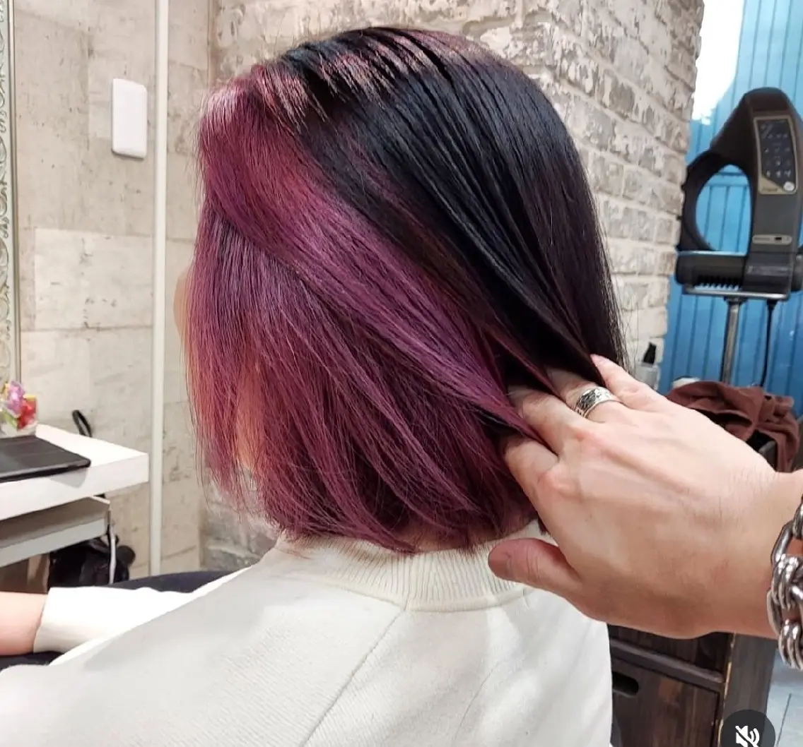 ミディアム カラー インナーカラー ピンクカラー ローズカラー ヘアカラー トリートメント ブリーチ・ハイトーン 特化🎉内山のヘアスタイル