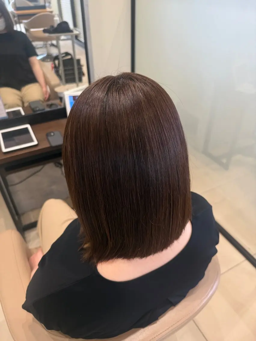 ミディアム 縮毛矯正 艶髪┊︎垢抜けヘア ななみのヘアスタイル