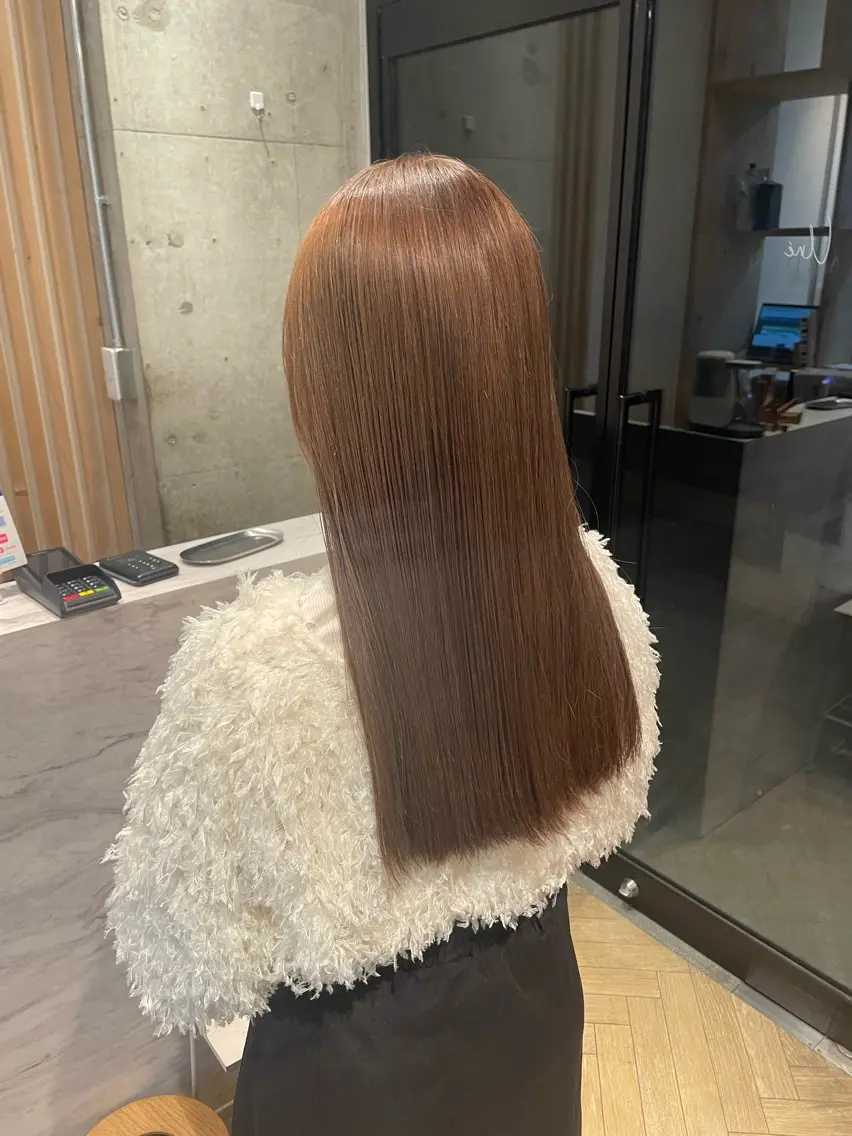 ロング カラー ベージュカラー ダブルカラー うる艶カラー/美髪 トリートメント/めいのヘアスタイル