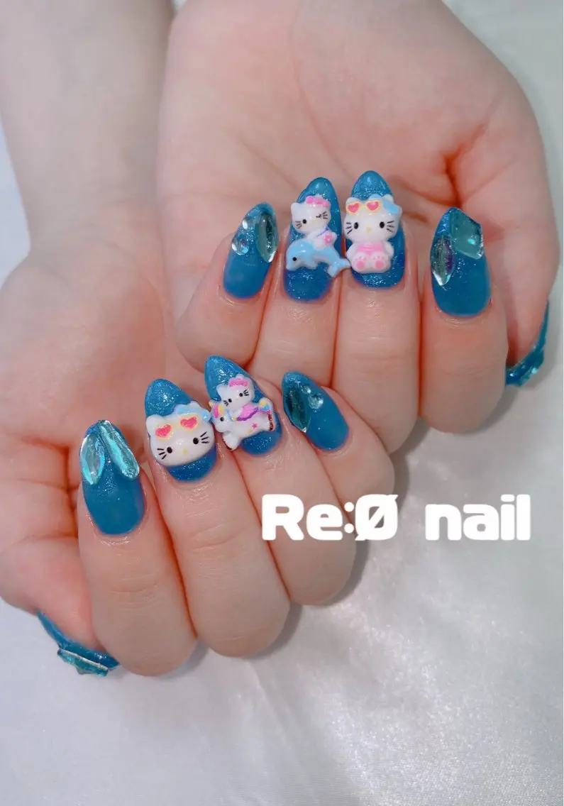 ネイル 持ち込み ハンドネイル Re:Ø nail 🩵TSUJIのネイルデザイン