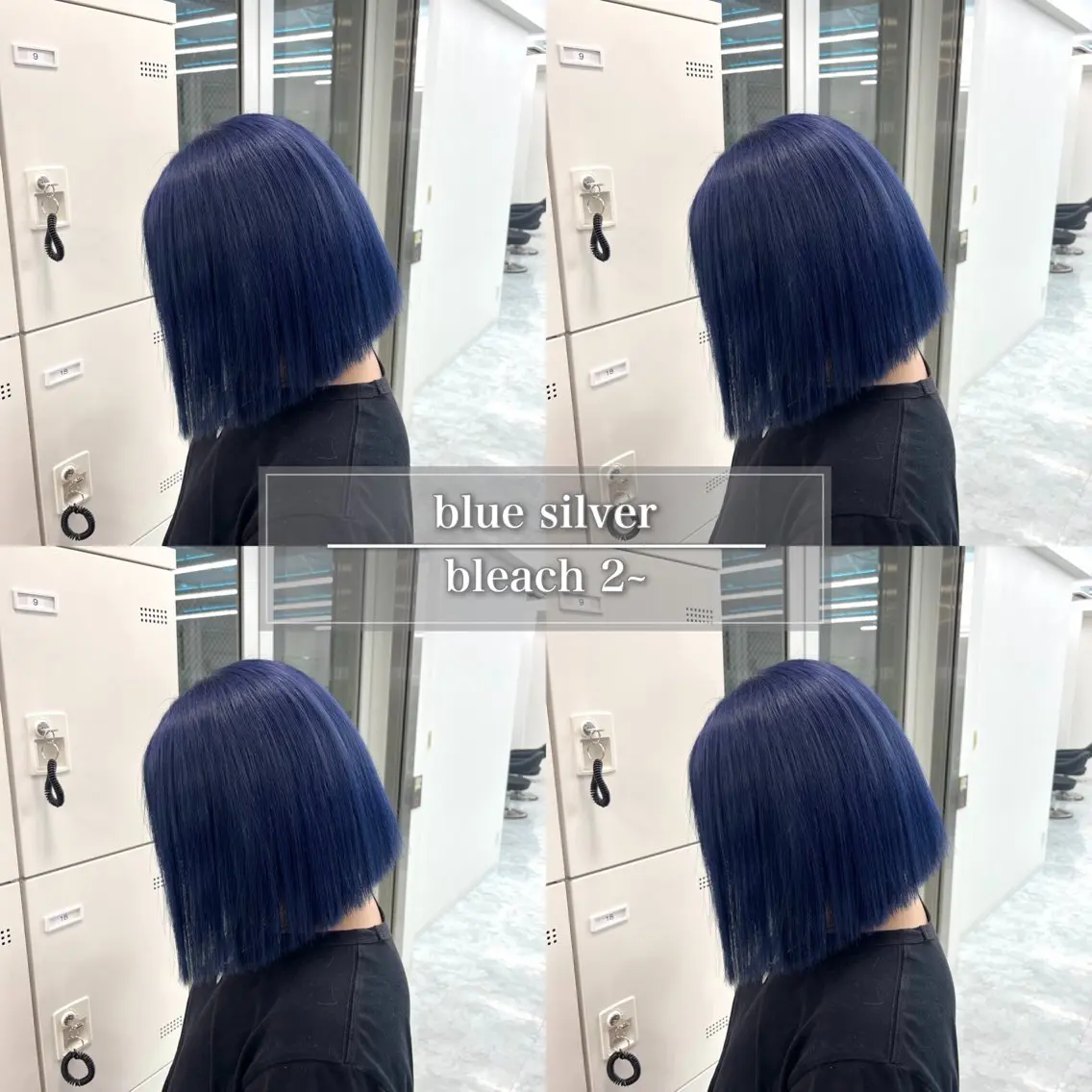 セミロング カラー アッシュ ブリーチ ブルーカラー ブルーアッシュ ブルーラベンダー ヘアカラー トリートメント 天神/ケアブリーチ/ 髪質改善/上質艶髪のヘアスタイル