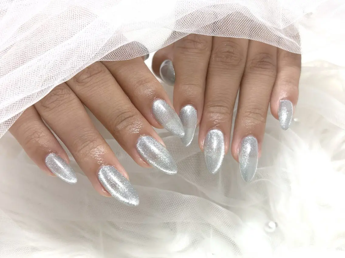 ネイル シルバー ハンドネイル Ange nailのネイルデザイン