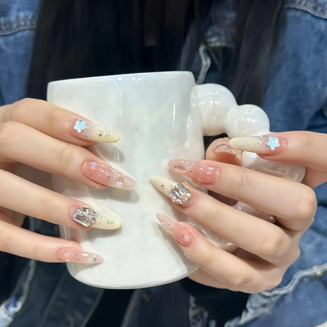 ネイル 成人式 ジェルネイル ネイルチップ ハンドネイル MoMoA Nail ネイル長さ出し専門店のネイルデザイン