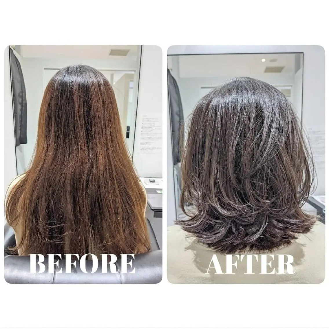 ミディアム くせ毛 カット ヘアカラー 心斎橋/難波ショート 白髪ぼかし 中尾のヘアスタイル