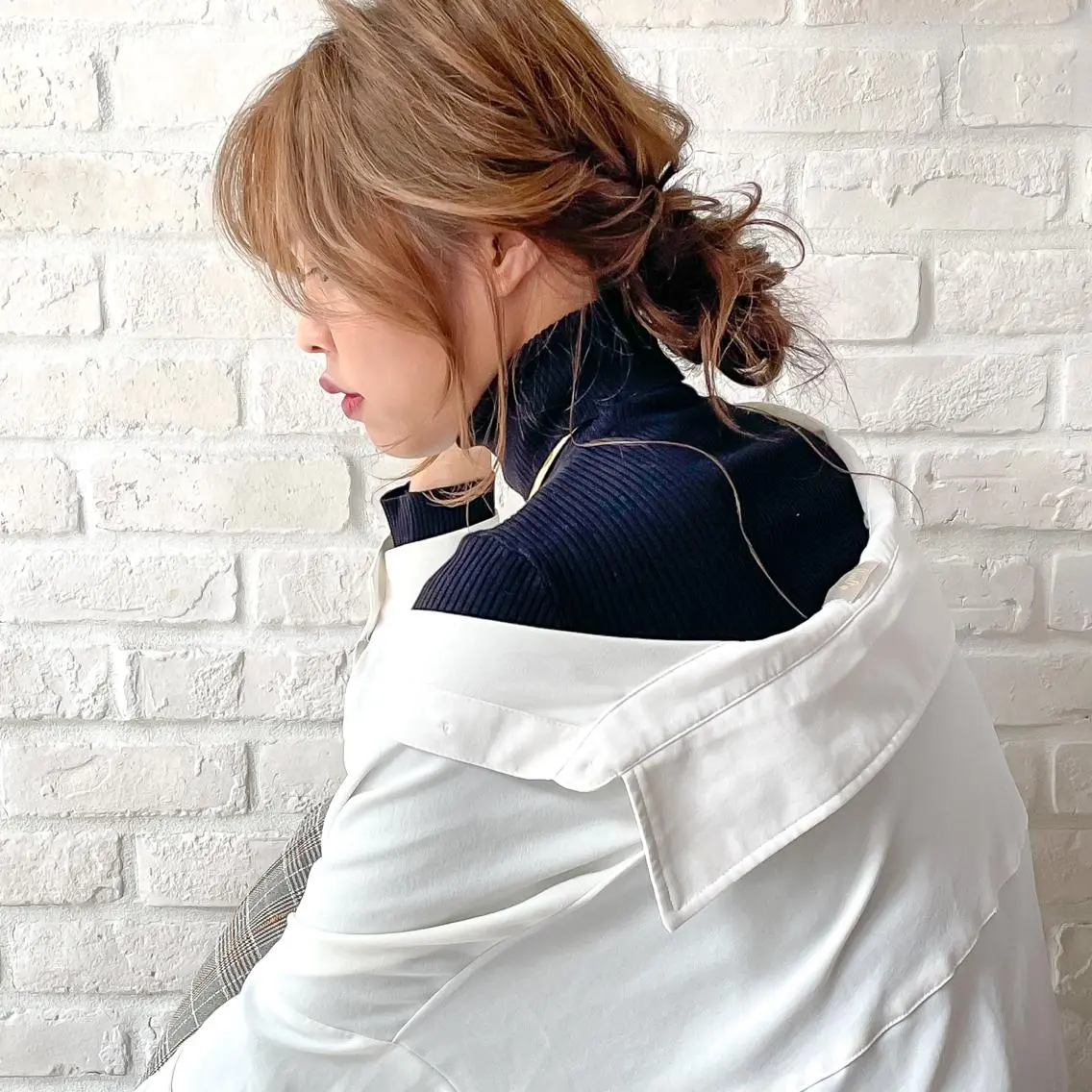 ロング カラー ヘアアレンジ ブラウンカラー くすみブラウン ローシニヨン SHANTi 飯塚 ヘアセット/髪質改善のヘアスタイル