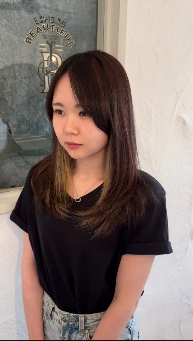 セミロング レイヤーカット ⭐️カラー特化⭐️ 安達佑紀のヘアスタイル