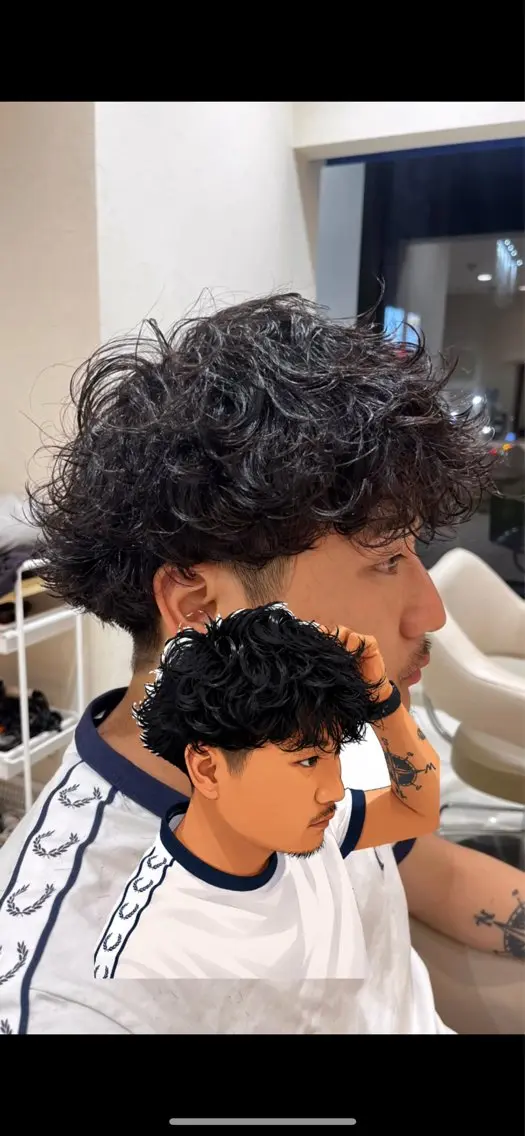 パーマ メンズ メンズパーマ 波巻きパーマ カット パーマ メンズパーマ特化型 美容師/荒井海音のヘアスタイル