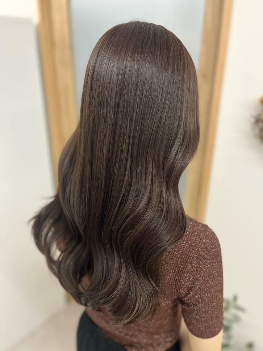 ロング カラー ブラウンカラー マロンブラウン カット ヘアカラー トリートメント 🫧ぷる艶カラー🫧 Yuubi🦩のヘアスタイル
