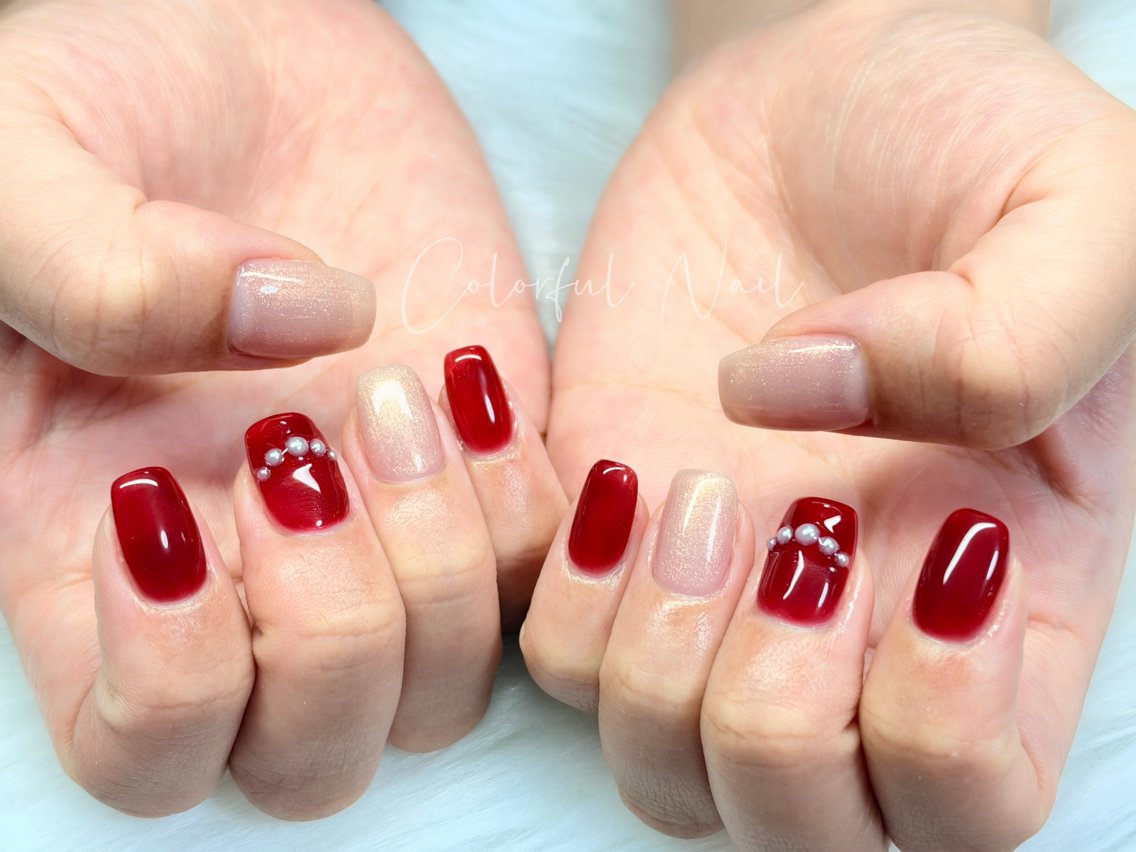 ネイル フラッシュネイル フットネイル フレンチネイル ジェルネイル ガラスフレンチ ハンドネイル 🎀Colorful 💅Nailのネイルデザイン