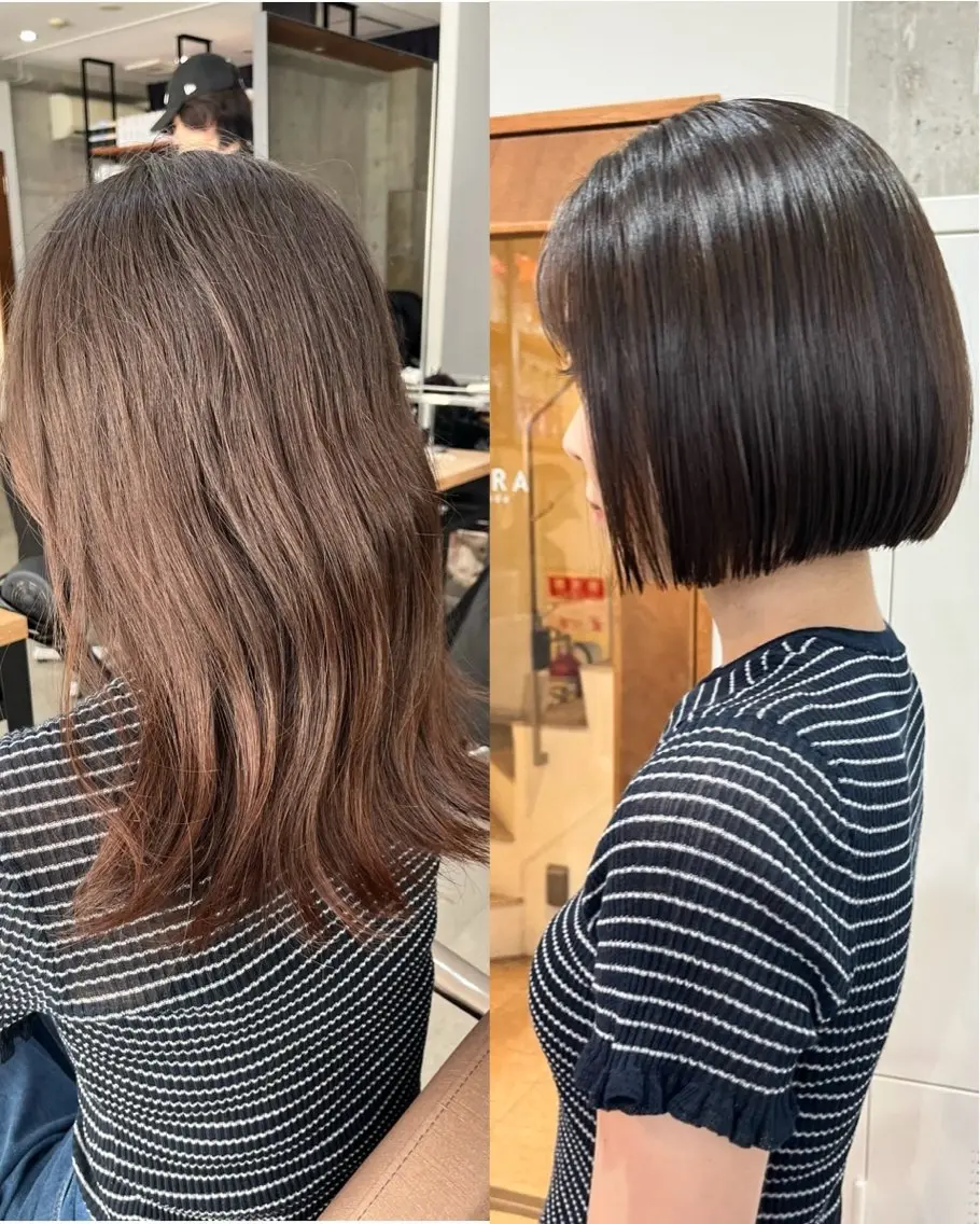 ショート カット 縮毛矯正 ボブ×縮毛矯正 ryotaのヘアスタイル