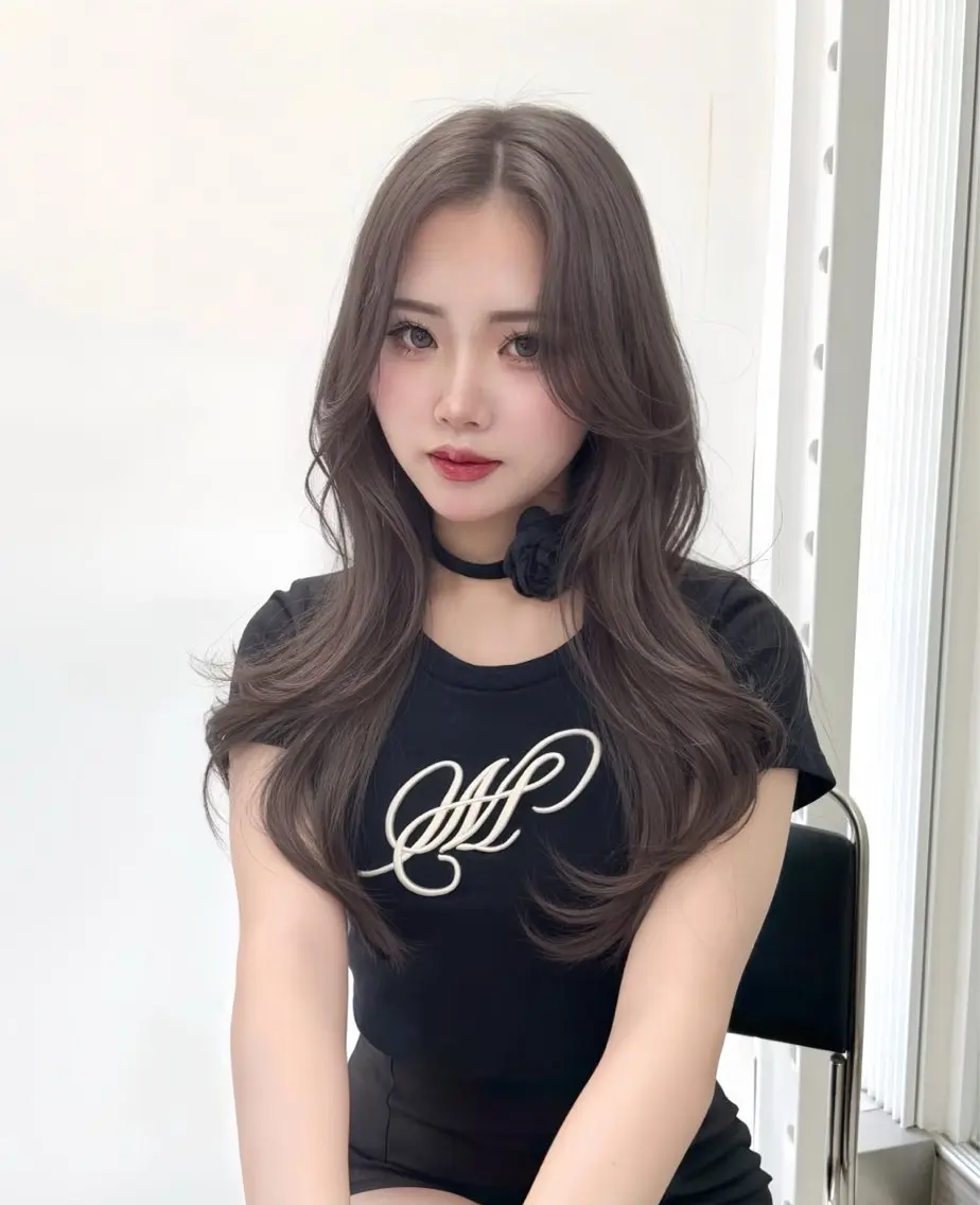 ロング カラー グレージュ ミルクティーグレージュ ヘアカラー トリートメント 🩰フレンチガーリー ヘア🩰🍨AYAのヘアスタイル