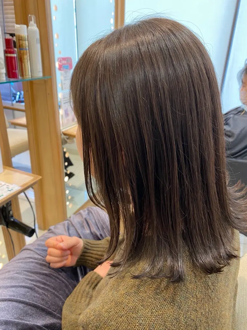 ミディアム ヘアカラー ヘッドスパ ブリーチ💛カラー ☾ *.runaのヘアスタイル