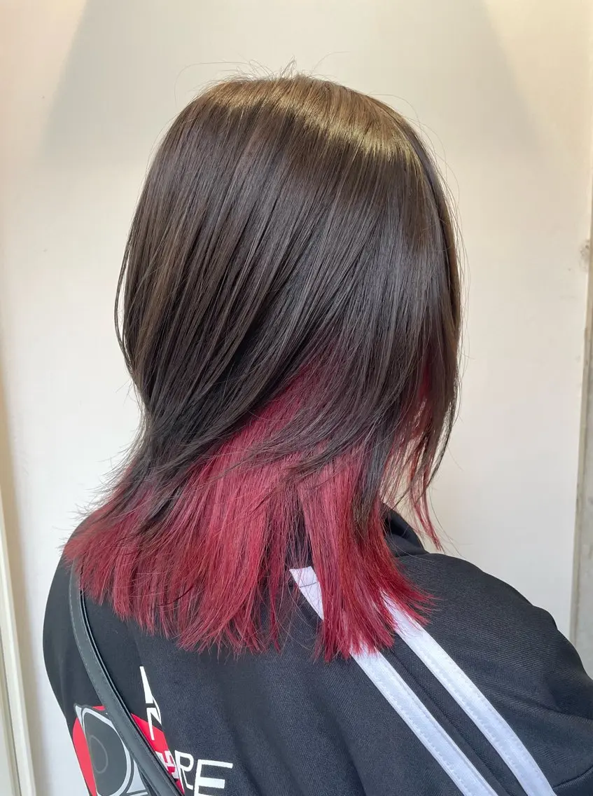 ミディアム カット ヘアカラー トリートメント 暖色カラーボブカット 🍇⛄️佐藤愛里のヘアスタイル