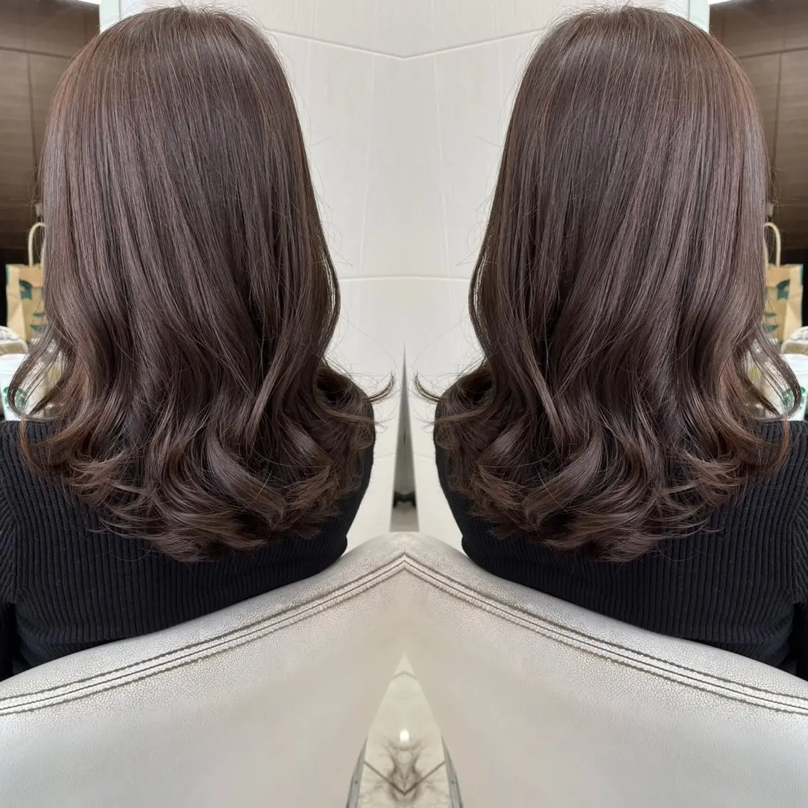 セミロング カラー ベージュカラー ブルーカラー 透明感カラー カット ヘアカラー トリートメント ハタケヤマヨシキ ／BOOTHのヘアスタイル