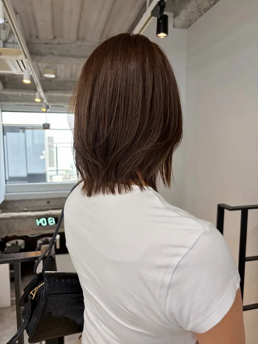 ミディアム ヘアカラー トリートメント 下川 結月のヘアスタイル